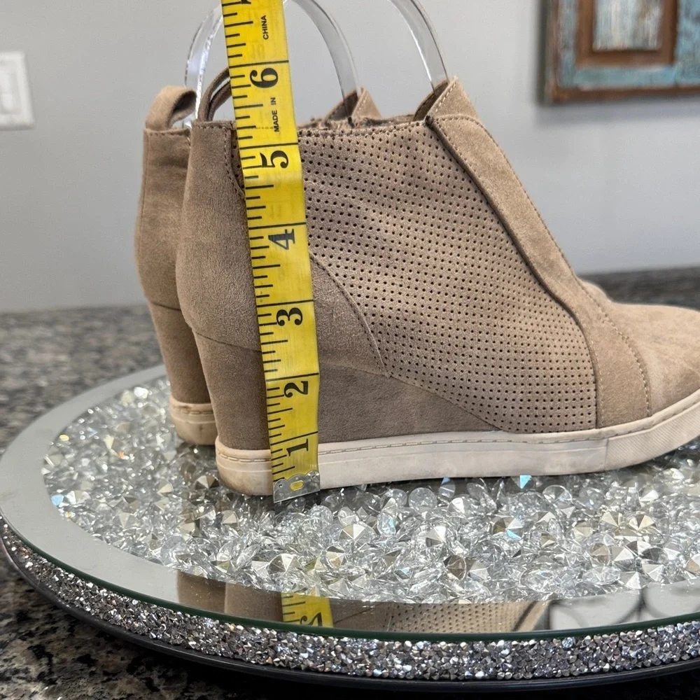 a new day Tan Wedge Ankle Boots 7.5